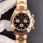 Super Clone Rolex Daytona Rose Gold Black Dial Watch Noob 4130 Movement